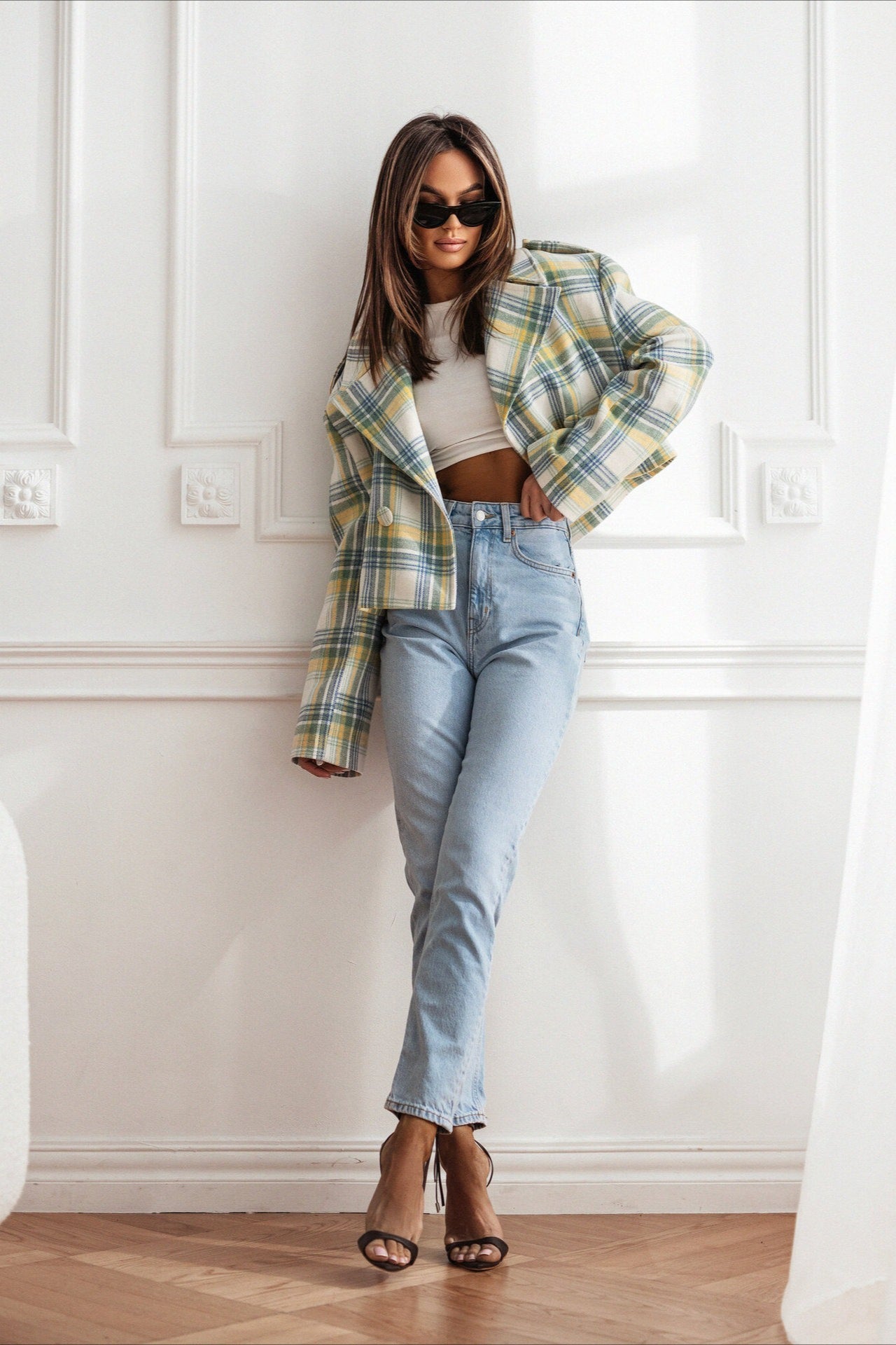 Plaid Wool Blend Blazer Coat image 9