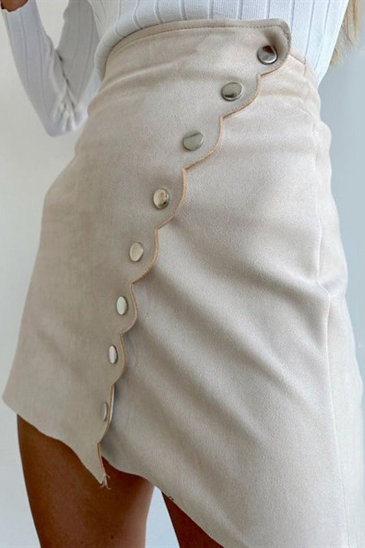 Button Front Velvet Bodycon Skirt image 4