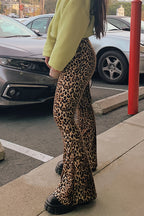 High Waist Slim Leopard Flared Pants image 3