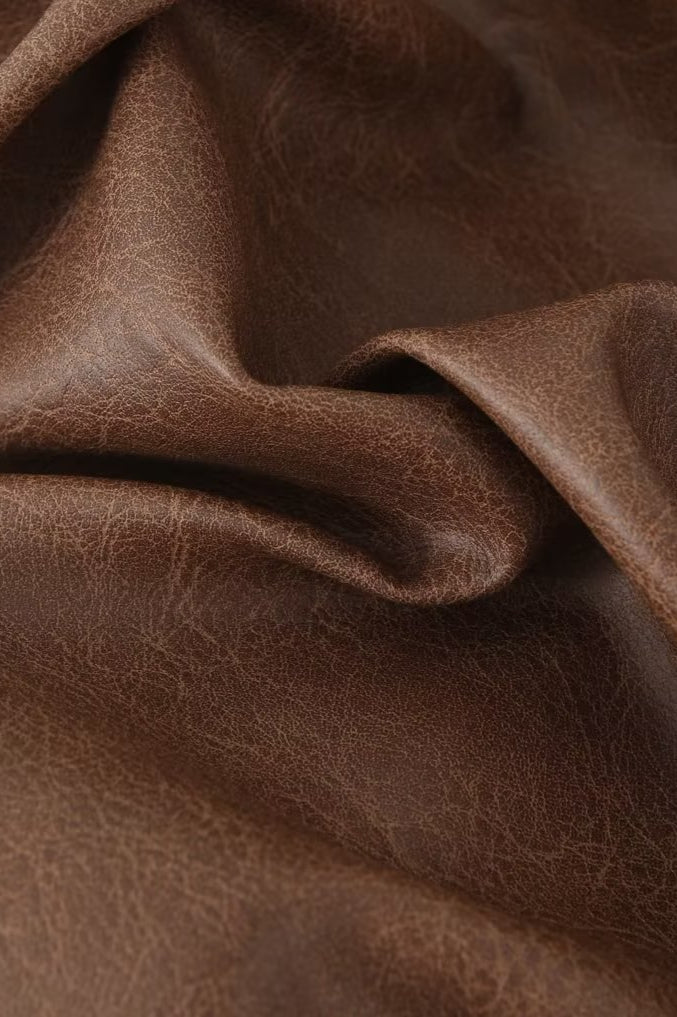 Brown Vintage Faux Leather Coat image 8