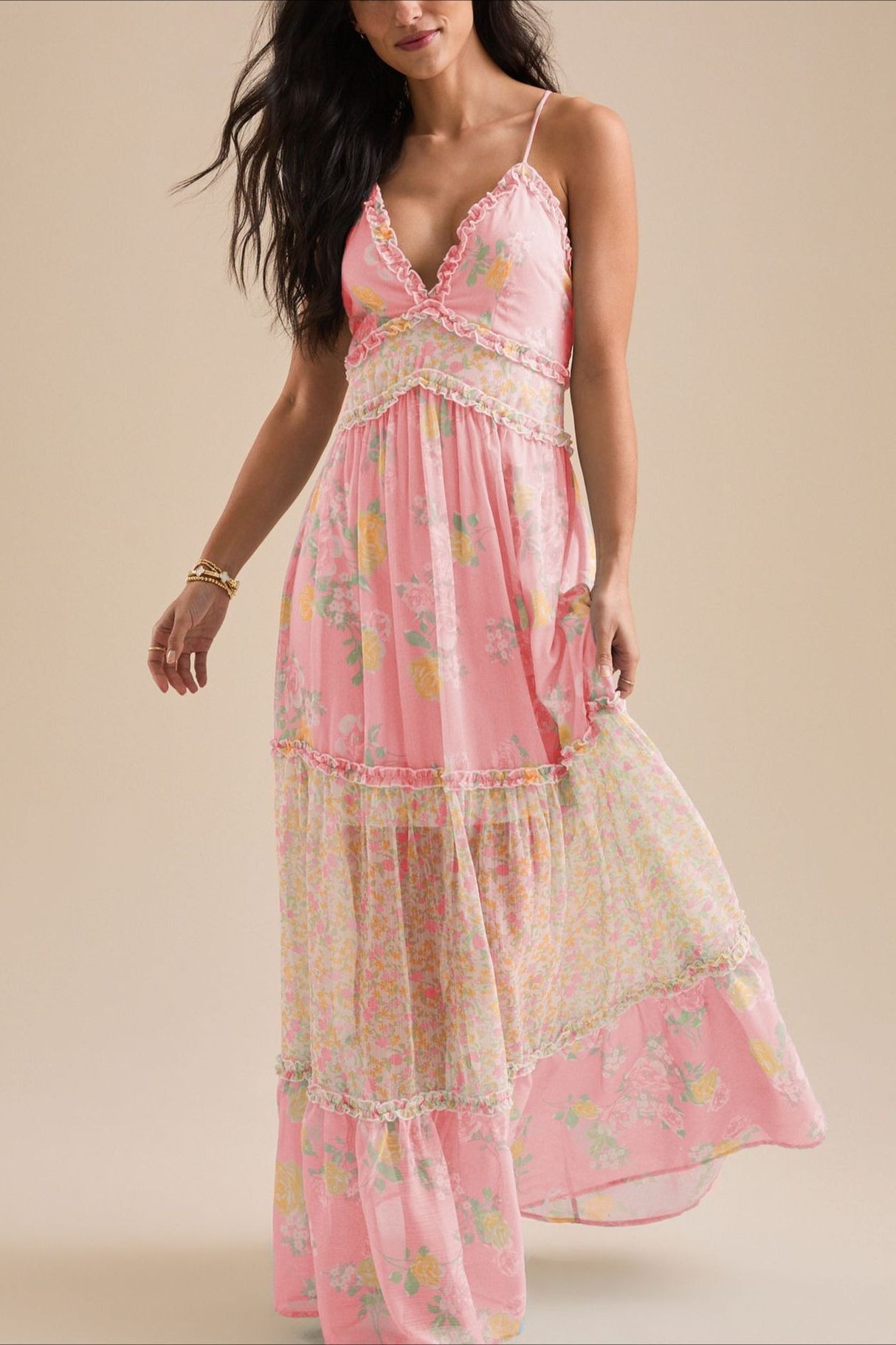 Fresh Boho Floral Cami Maxi Dress image 5