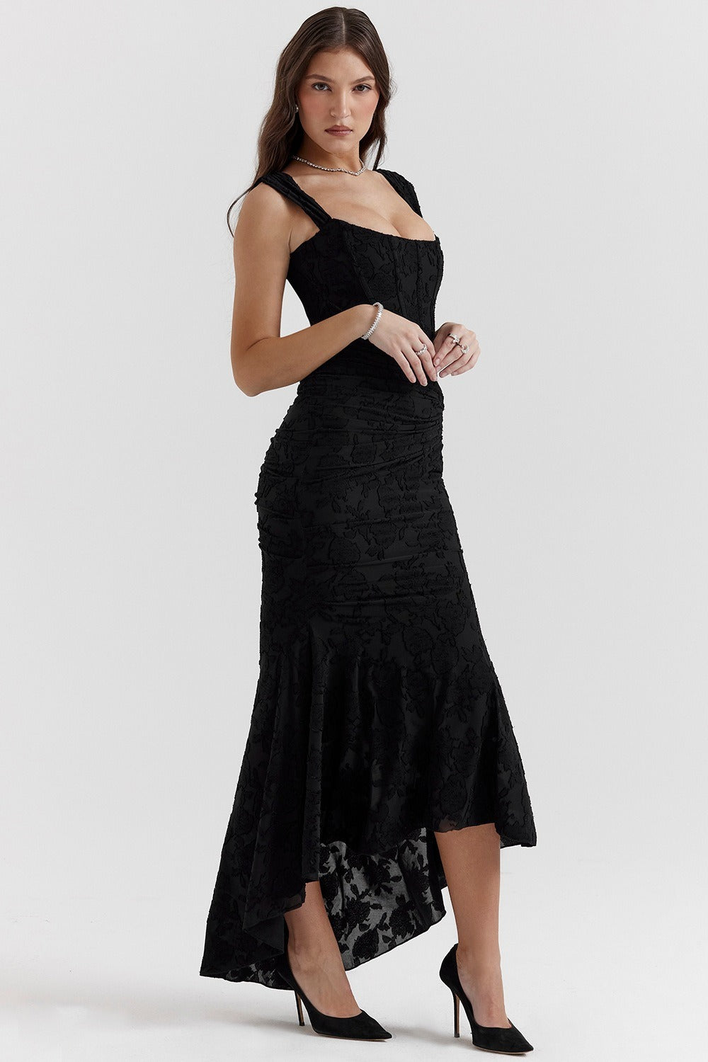Stretch Mesh Jacquard Mermaid Formal Dress image 27
