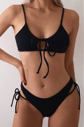 Black Cutout High Waist Bikini Two Piece Swim Set image 1