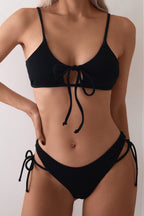 Black Cutout High Waist Bikini Two Piece Swim Set image 1