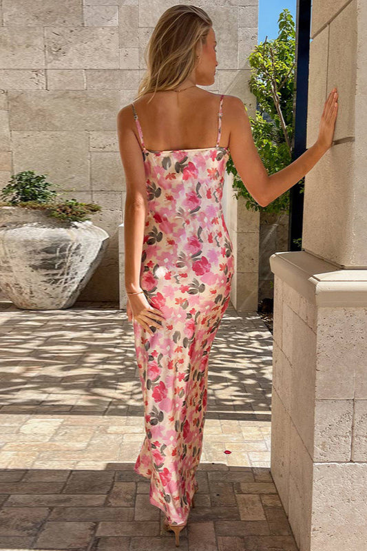 Slim Spaghetti Strap Printed Floral Dress image 2