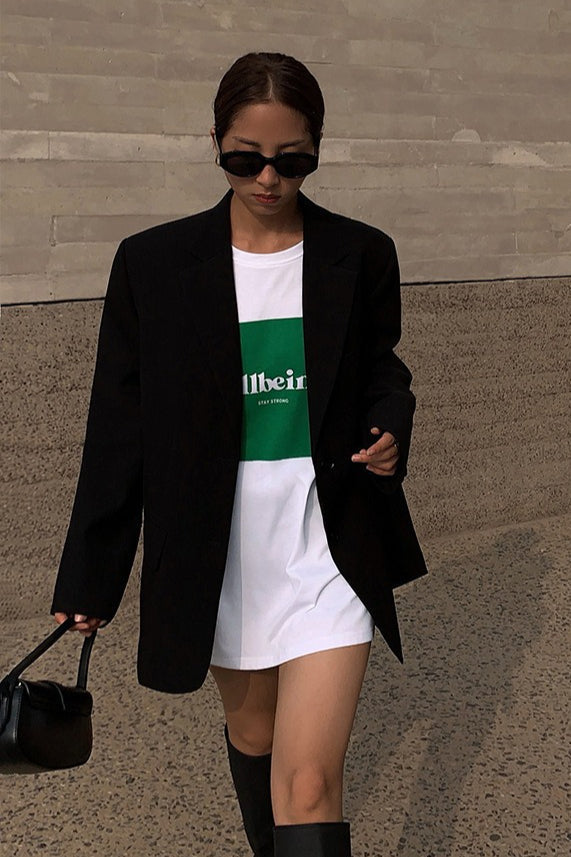Black Slouchy Retro Style Blazer image 5