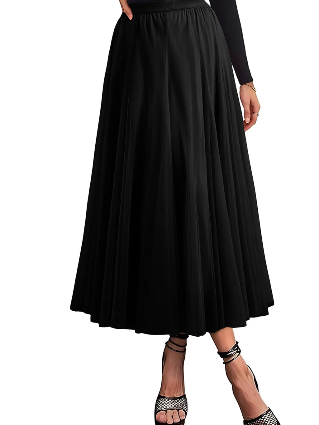 Mira Midi Skirt detail view styled for Avrienne