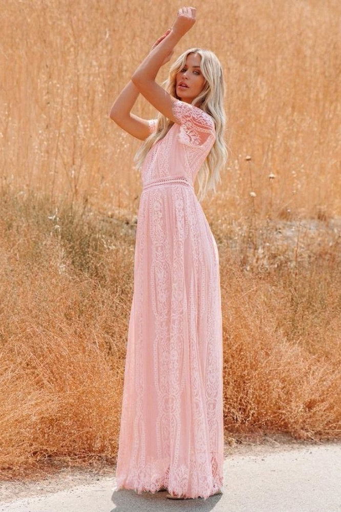Sheer V Neck Bodycon Maxi Dress image 6