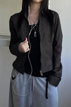 Zip Up Solid Color Utility Jacket image 12