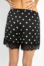 Polka Dot Lace Splice Casual Shorts image 8