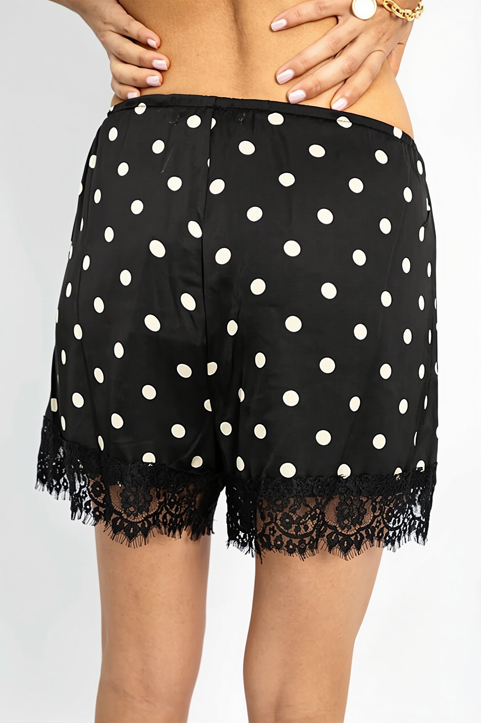 Polka Dot Lace Splice Casual Shorts image 8