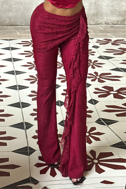 Sexy Lace Ribbon Wide Leg Fashion Pants image 3