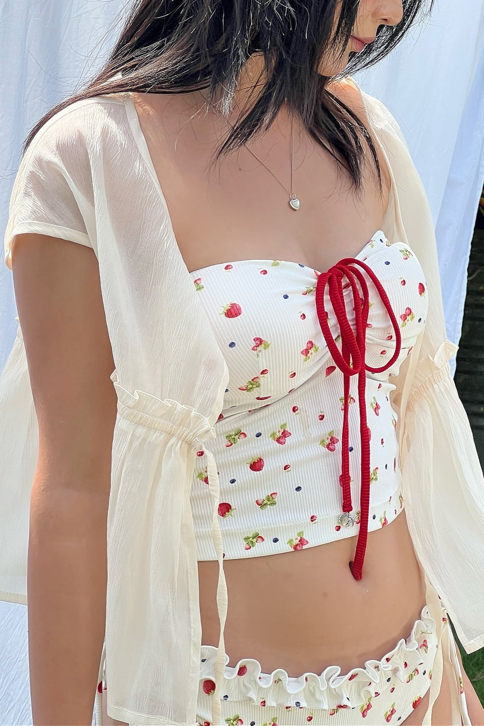 Sweet Tie Print Two Piece Swim Set image 3