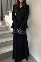 Slim Fit V Neck Blazer Two Piece Set image 4