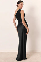 Vintage One-shoulder Sleeveless Tailored Maxi Dress image 11