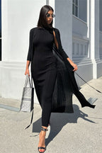 Sleeveless Turtleneck Knit Sweater Dress image 12