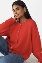 Soft Gray Vintage Shell-Button Knit Cardigan image 6
