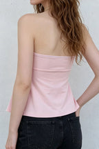Casual Bow Pleated Floral Knit Blouse image 2