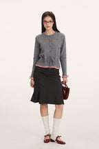 Panel-Design Waist-Cinched Slim Knit Cardigan image 2