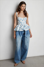 Floral Print Ruched Waist Slim Cami Top image 2