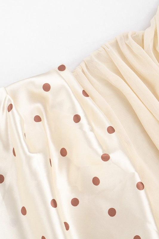 Sheer Polka Dot Patch Mesh Mini Dress image 7
