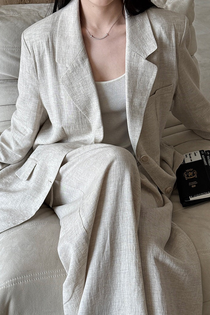 Casual Tencel Linen Suit Blazer image 6