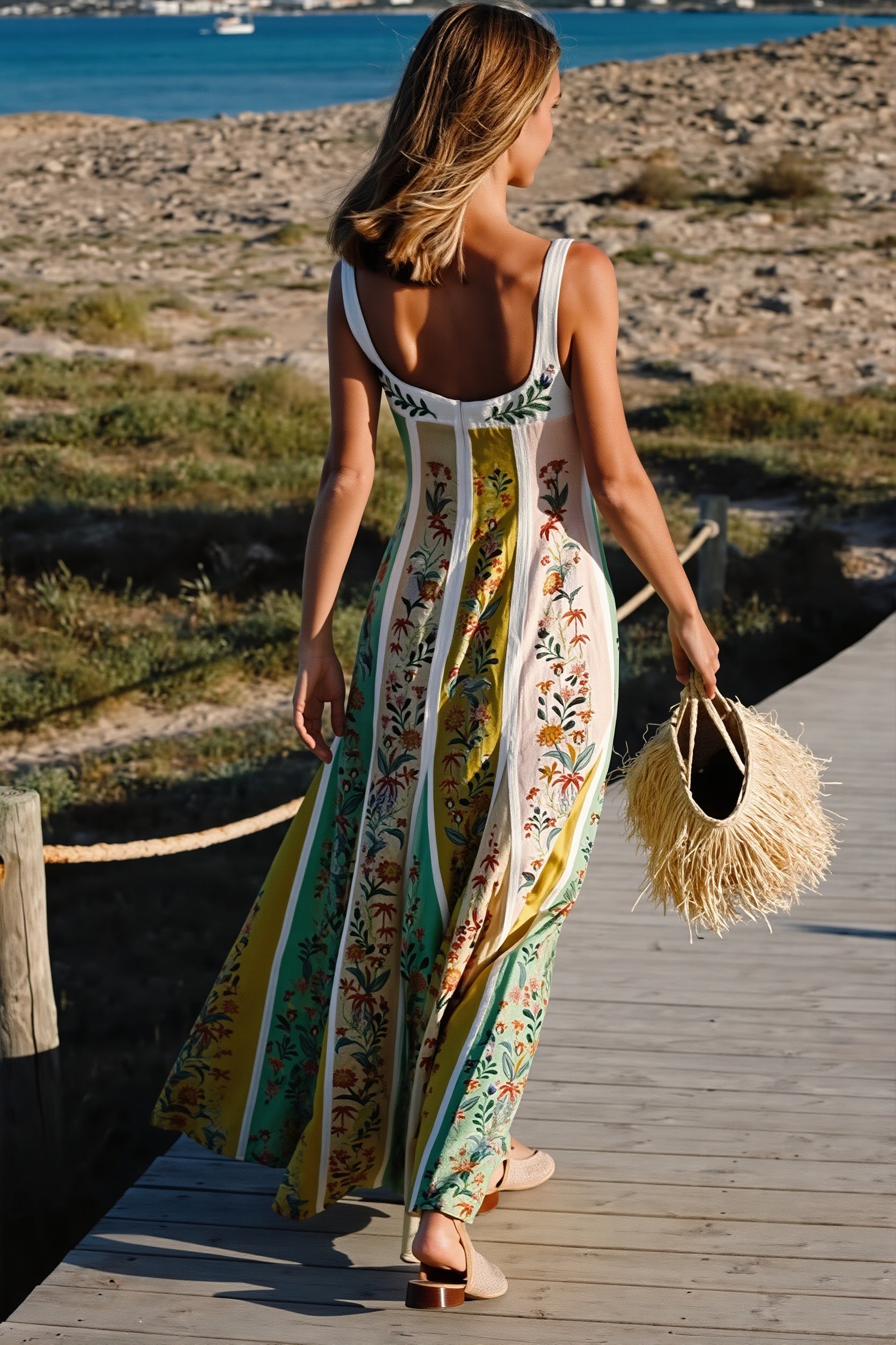 Floral Splice Loose Swing Maxi Dress image 5