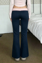 Contrast Drawstring Slim Knit Casual Pants image 5