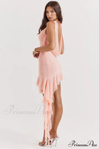 Charla Pink Stylish Ruffle Mini Dress image 6