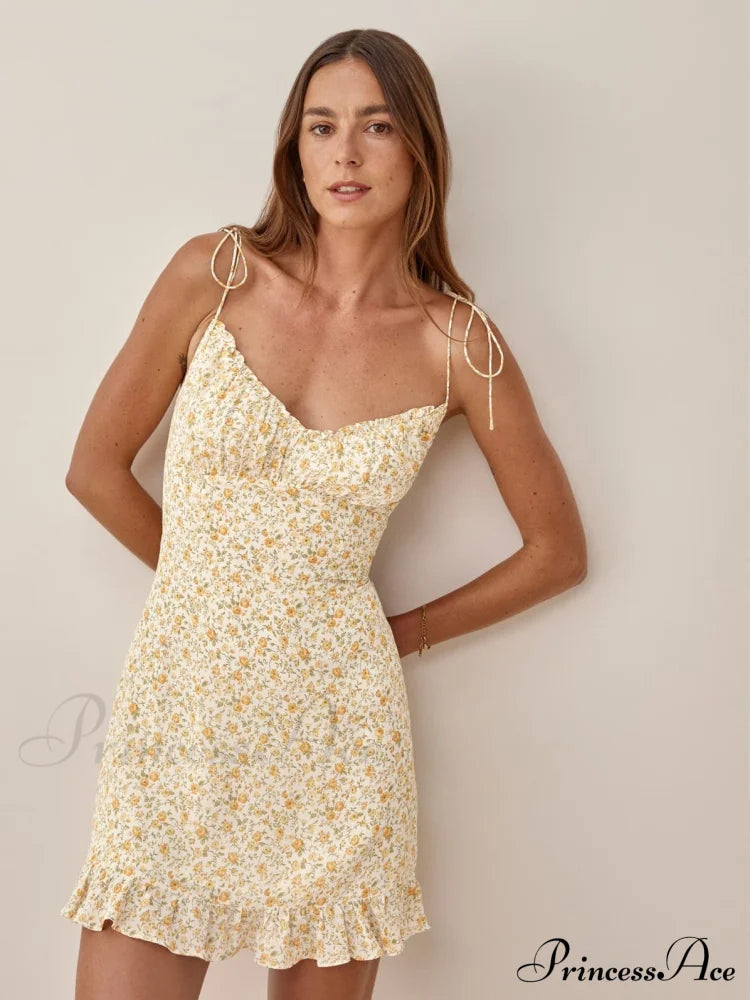 Charming Ditsy Floral Charming Ruffled Mini Dress image 1