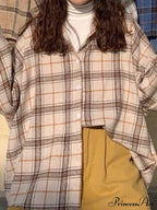 Checkered Long Graceful Sleeve Blouse image 5
