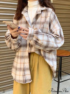 Checkered Long Graceful Sleeve Blouse image 4