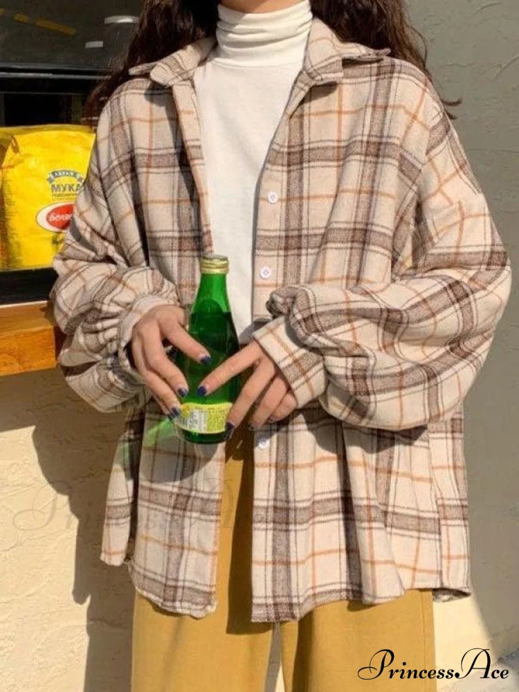 Checkered Long Graceful Sleeve Blouse image 2
