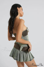 Chelsea Denim Stylish Kilt Mini Dress image 3