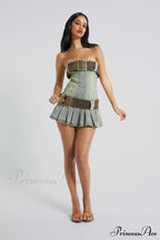 Chelsea Denim Stylish Kilt Mini Dress image 5