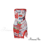 Cherry Print Graceful Backless Mini Dress image 3