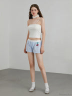 Cherry Striped Elastic Waist Short image 6