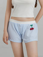 Cherry Striped Elastic Waist Short image 1