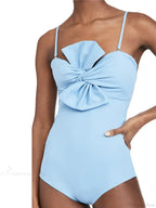 Chest Knot Halter One Piece Swimsuit image 2