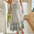 Chic Boho Skirts Hippie Floral Printed High Waist Rayon Robes image 1