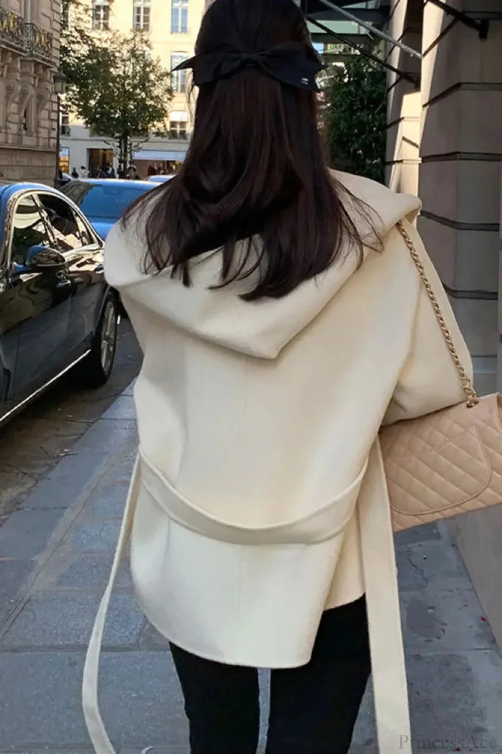 Chic Brown Woolen Hooded Overcoat image 5