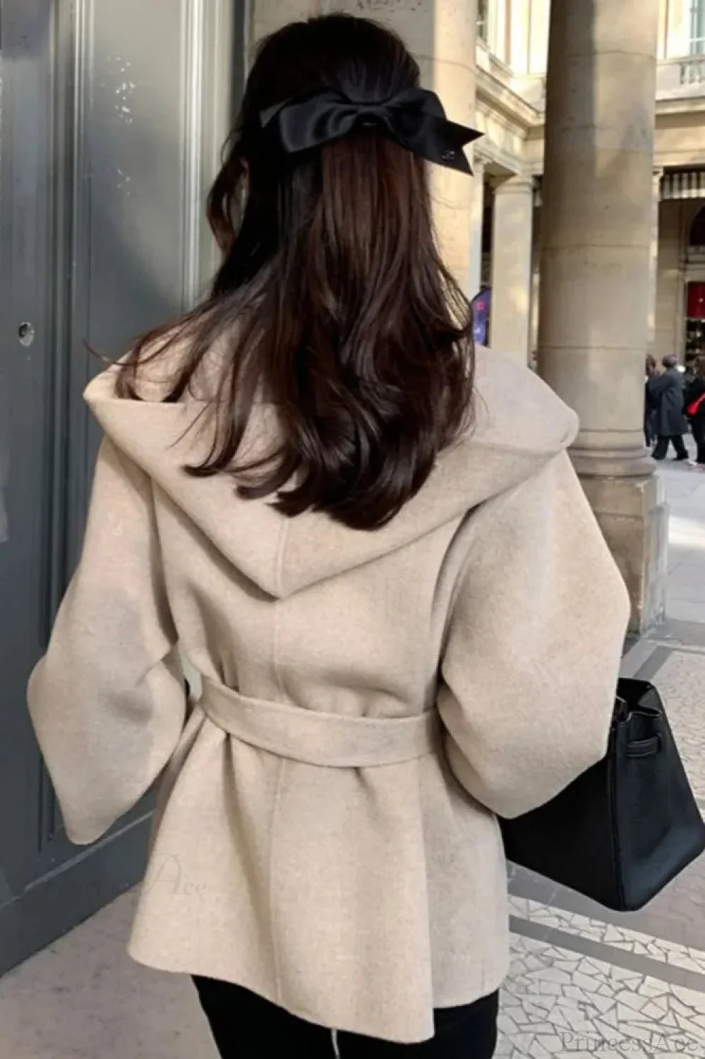 Chic Brown Woolen Hooded Overcoat image 4
