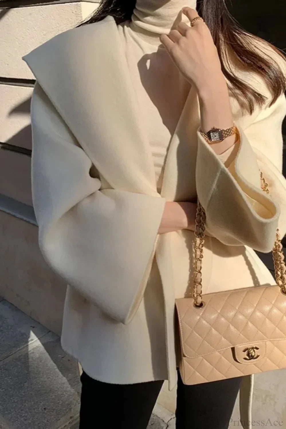 Chic Brown Woolen Hooded Overcoat image 6