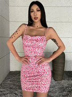 Chic Floral Print Backless Sling Mini Suspender Wrap Bodycon Party Dress image 8