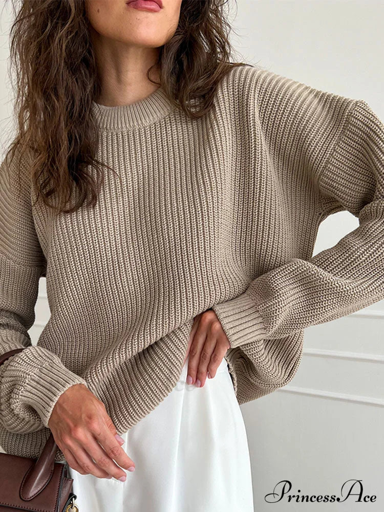 Chic O-neck Elegant Knitted Sweater Pullovers image 8