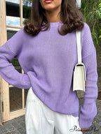 Chic O-neck Elegant Knitted Sweater Pullovers image 2