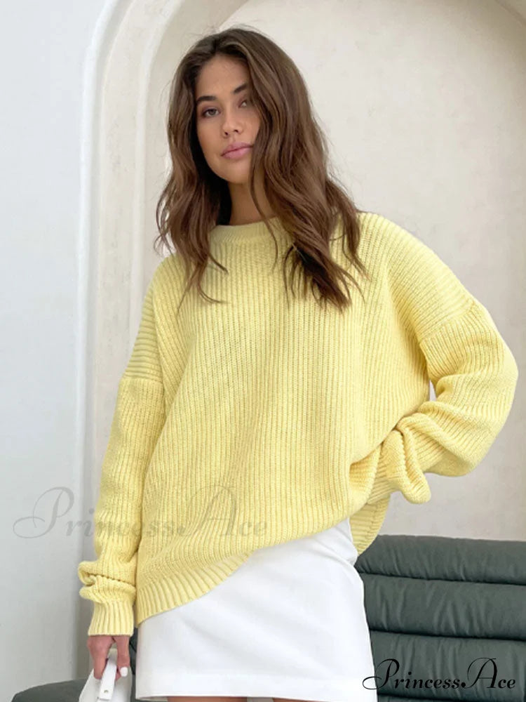 Chic O-neck Elegant Knitted Sweater Pullovers image 3