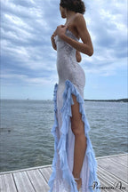 Chic Sheer Sequin Ruffled Slip Maxi Dress image 2