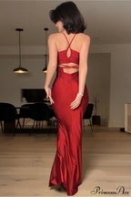 Chic Solid Cami Tube Slim Backless Maxi Dress image 3