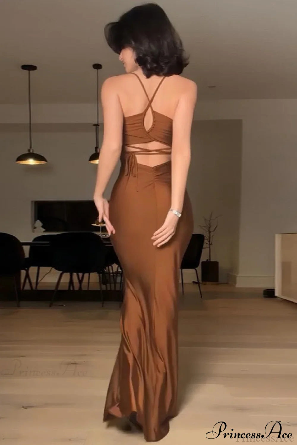 Chic Solid Cami Tube Slim Backless Maxi Dress image 5